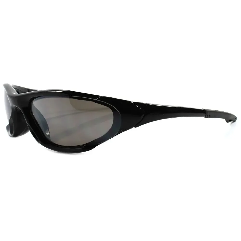 Outdoor Biker Riding Cycling Running Golf Black Wrap Around Sport Sunglasses